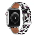 Bracelet montre cuir léopard Apple Watch 38 à 49 mm – Couleur du bracelet Leopard 7 Silver