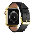 Bracelet montre cuir léopard Apple Watch 38 à 49 mm – Couleur du bracelet Lion 2 Gold
