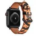 Bracelet montre cuir léopard Apple Watch 38 à 49 mm – Couleur du bracelet Tiger 11 Black