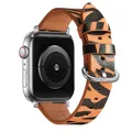 Bracelet montre cuir léopard Apple Watch 38 à 49 mm – Couleur du bracelet Tiger 11 Silver