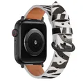 Bracelet montre cuir léopard Apple Watch 38 à 49 mm – Couleur du bracelet Tiger 12 Black