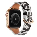 Bracelet montre cuir léopard Apple Watch 38 à 49 mm – Couleur du bracelet Tiger 12 Rose Gold