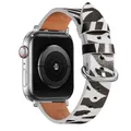 Bracelet montre cuir léopard Apple Watch 38 à 49 mm – Couleur du bracelet Tiger 12 Silver