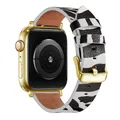 Bracelet montre cuir léopard Apple Watch 38 à 49 mm – Couleur du bracelet Tiger 2 Gold