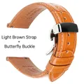 Bracelet montre cuir mollet souple 18 à 23 mm – Couleur du bracelet Brun clair HD