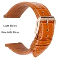 Bracelet montre cuir mollet souple 18 à 23 mm – Couleur du bracelet Brun clair RG
