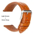 Bracelet montre cuir mollet souple 18 à 23 mm – Couleur du bracelet Brun clair S