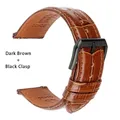 Bracelet montre cuir mollet souple 18 à 23 mm – Couleur du bracelet Brun foncé B