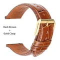Bracelet montre cuir mollet souple 18 à 23 mm – Couleur du bracelet Brun foncé G