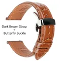 Bracelet montre cuir mollet souple 18 à 23 mm – Couleur du bracelet Brun foncé HD