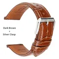 Bracelet montre cuir mollet souple 18 à 23 mm – Couleur du bracelet Brun foncé S