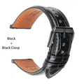Bracelet montre cuir mollet souple 18 à 23 mm – Couleur du bracelet Noir B