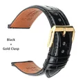 Bracelet montre cuir mollet souple 18 à 23 mm – Couleur du bracelet Noir G