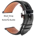 Bracelet montre cuir mollet souple 18 à 23 mm – Couleur du bracelet Noir HD
