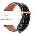 Bracelet montre cuir mollet souple 18 à 23 mm – Couleur du bracelet Noir RG