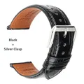 Bracelet montre cuir mollet souple 18 à 23 mm – Couleur du bracelet Noir S