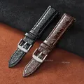 Bracelet montre cuir motif croco 12 à 20 mm unisexe – 2