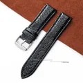 Bracelet montre cuir motif croco 12 à 20 mm unisexe – Couleur du bracelet black belt