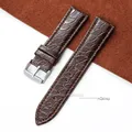 Bracelet montre cuir motif croco 12 à 20 mm unisexe – Couleur du bracelet brown belt