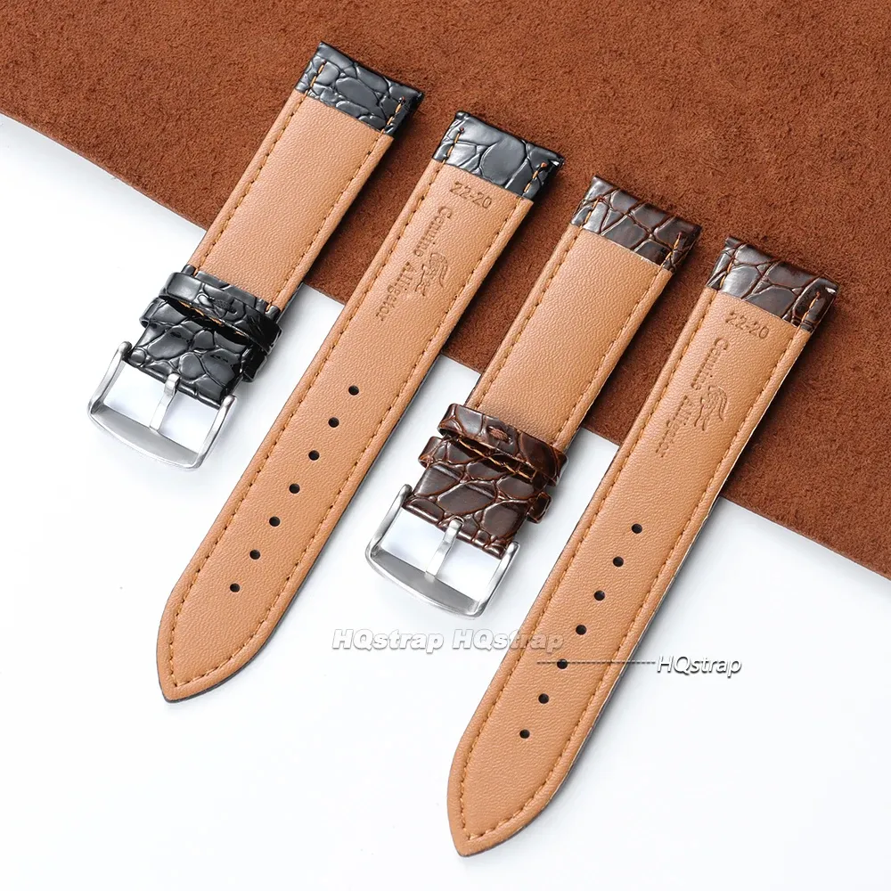 Bracelet montre cuir motif croco 12 à 20 mm unisexe
