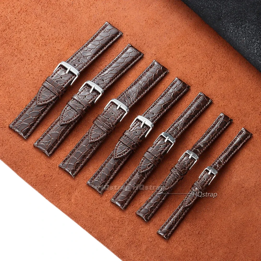 Bracelet montre cuir motif croco 12 à 20 mm unisexe