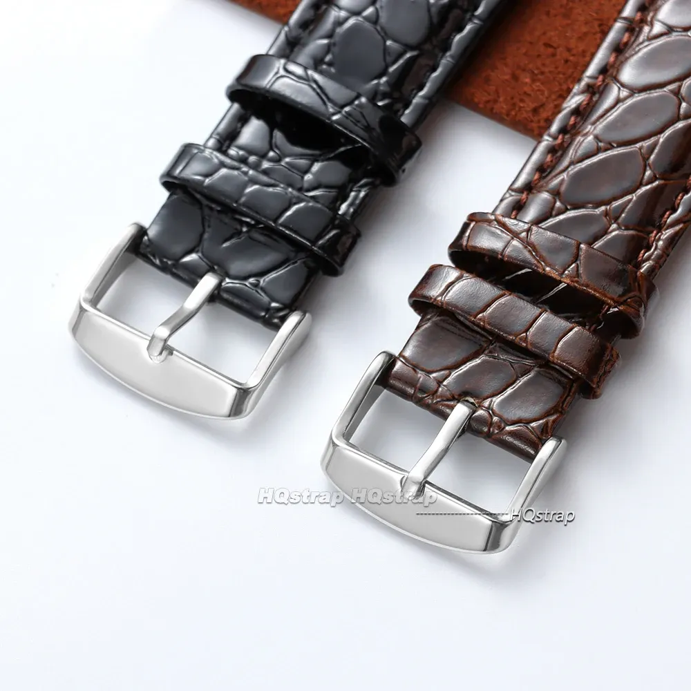 Bracelet montre cuir motif croco 12 à 20 mm unisexe
