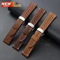 Bracelet montre cuir perforé 18 à 24 mm boucle papillon – 3