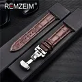Bracelet montre cuir pour Apple Watch 38 à 49 mm papillon – Couleur du bracelet brown-A-black