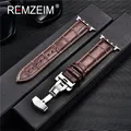 Bracelet montre cuir pour Apple Watch 38 à 49 mm papillon – Couleur du bracelet brown-A-silver