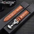 Bracelet montre cuir pour Apple Watch 38 à 49 mm papillon – Couleur du bracelet light brown-black