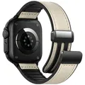 Bracelet montre cuir pour Apple Watch Ultra 3 2 40 à 49 mm – Couleur du bracelet Apricot