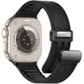 Bracelet montre cuir pour Apple Watch Ultra 3 2 40 à 49 mm – Couleur du bracelet Black
