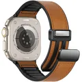 Bracelet montre cuir pour Apple Watch Ultra 3 2 40 à 49 mm – Couleur du bracelet Brown