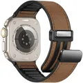 Bracelet montre cuir pour Apple Watch Ultra 3 2 40 à 49 mm – Couleur du bracelet Dark Brown