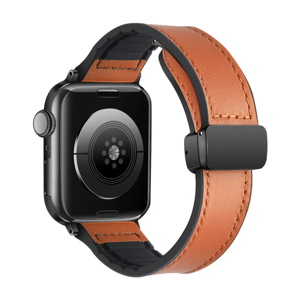 Bracelet montre cuir pour Apple Watch Ultra 3 2 40 à 49 mm