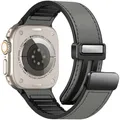 Bracelet montre cuir pour Apple Watch Ultra 3 2 40 à 49 mm – Couleur du bracelet Grey