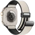 Bracelet montre cuir pour Apple Watch Ultra 3 2 40 à 49 mm – Couleur du bracelet White