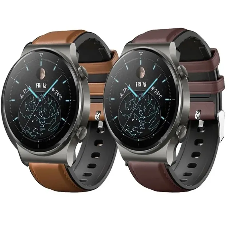 Bracelet montre cuir pour Huawei Watch GT2e GT 2 Pro