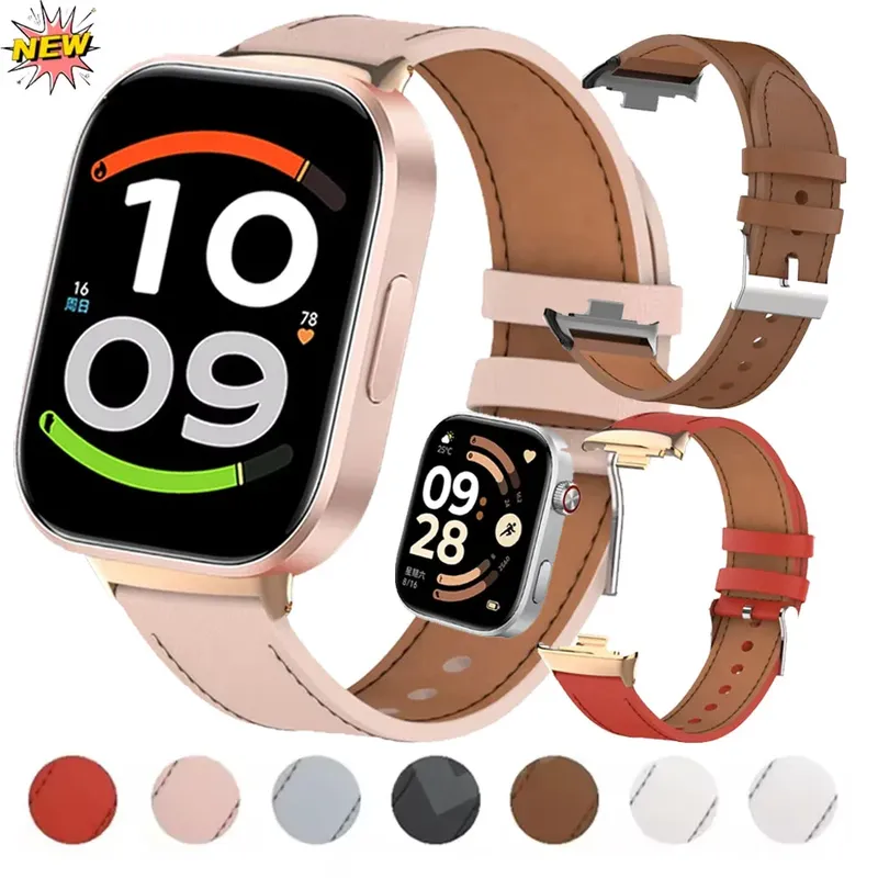 Bracelet montre cuir pour Redmi Watch 6 5 4 et Mi Band 10 9 8