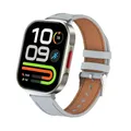 Bracelet montre cuir pour Redmi Watch 6 5 4 et Mi Band 10 9 8 – Couleur du bracelet Grey