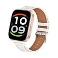 Bracelet montre cuir pour Redmi Watch 6 5 4 et Mi Band 10 9 8 – Couleur du bracelet Off white