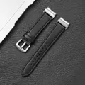 Bracelet montre cuir pour Samsung Galaxy Watch 7 6 5 Pro – Couleur du bracelet Noir Blanc (BS)