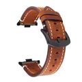 Bracelet montre cuir pour Xiaomi Mi Band 8 Pro et Redmi – Couleur du bracelet vin-brun foncé
