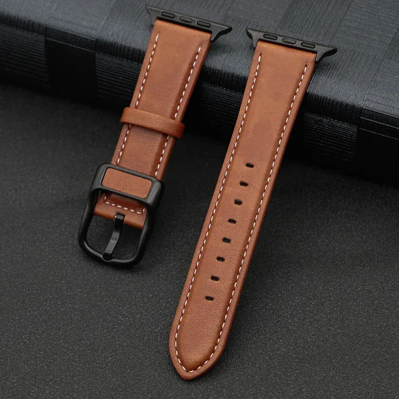 Bracelet montre cuir PU Apple Watch 38 à 49 mm