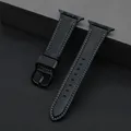 Bracelet montre cuir PU Apple Watch 38 à 49 mm – Couleur du bracelet Black