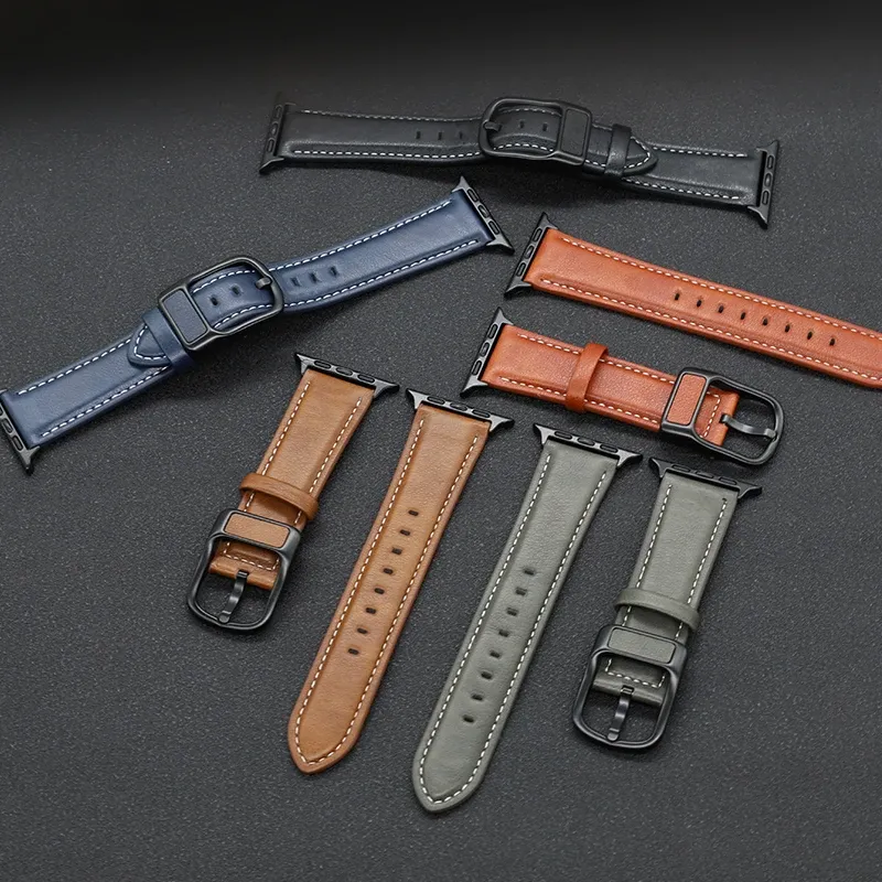 Bracelet montre cuir PU Apple Watch 38 à 49 mm
