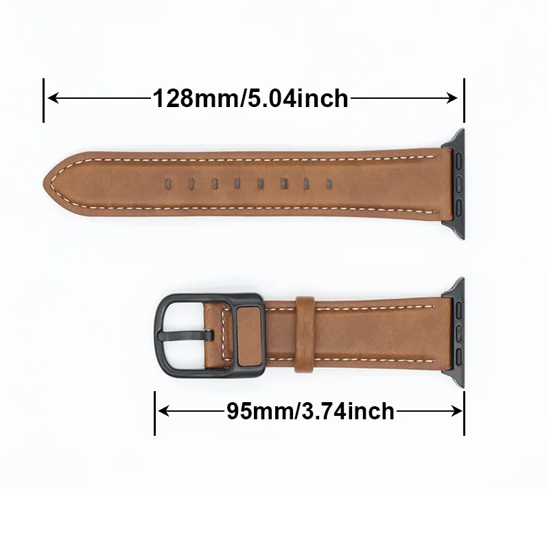 Bracelet montre cuir PU Apple Watch 38 à 49 mm