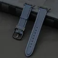 Bracelet montre cuir PU Apple Watch 38 à 49 mm – Couleur du bracelet Midnight blue