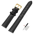 Bracelet montre cuir PU fin 8 à 24 mm universel – Couleur du bracelet Black-Gold