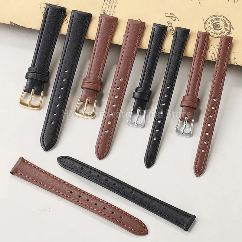 Bracelet montre cuir PU fin 8 à 24 mm universel